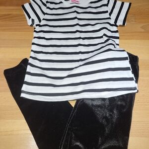 Nwt Girls Size 6x Epic Threads Shirt With Cat & Jack Velour Leggings Size 6/7